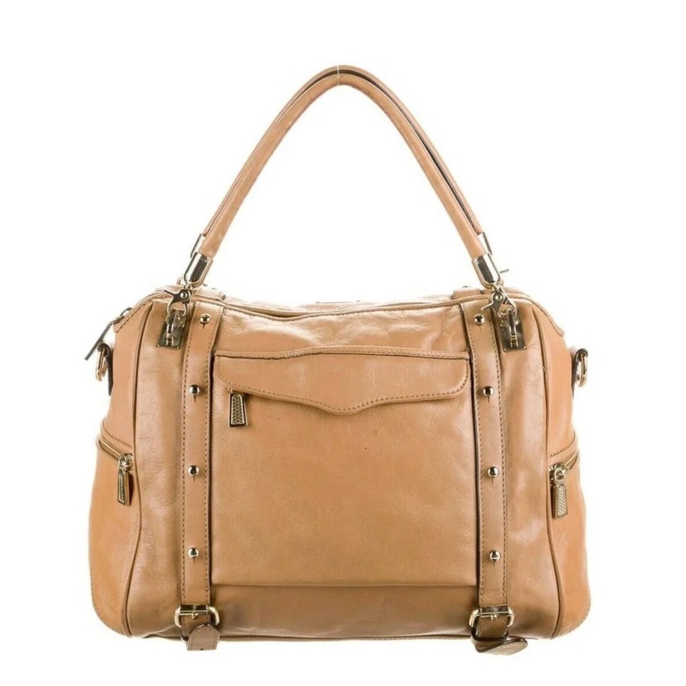 Rebecca Minkoff Cupid Studded Satchel Bag, Tawny